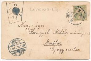 1907 Koritnyica, Korytnica; Pannonia szálloda és fürdő. Lechnitzky O. 115. / hotel spa. Art Nouveau,...