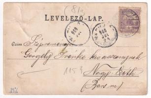 1900 Kecskemét, városház. Gallia-féle kiadása, szecessziós fémes fóliás hatású képeslap / Art Nouvea...