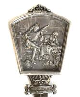 Levélnyitó, jelzett ón jelenettel 23 cm