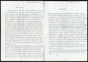 1982 Szelényi Gusztáv (1904-1982) zoológus, entomológus, cönológus 4 db gépelt levele Pongor Ferenc ...