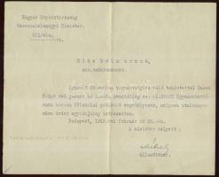 1919 Népköztársasági levél Méhes államtitkár és MTA tag aláírásával
