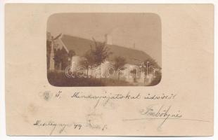 1899 (Vorläufer) Mesztegnyő (Marcali), Uradalmi főintézői lakás. photo (vágott / cut)