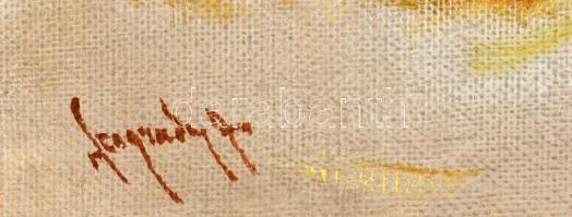 Neogrády Antal (1861-1942): Beszélgetők. Olaj, vászon, jelezve balra lent. 60x80 cm. Dekoratív faker...