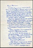 1979 Tamkó Sirató Károly (1905-1980) József Attila-díjas költő, műfordító saját kézzel írt levele Pongor Ferenc (1904-1993) orvos, tüdőgyógyász, mikrobiológus, egyetemi tanár részére, saját kézzel írt eredeti borítékkal, 2 beírt oldal.