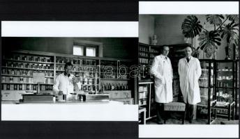 cca 1935 Békéscsaba, a Thöresz család gyógyszertára, vintage negatívokról készült 6 db modern fotónagyítás (a negatívok nem képezik a tétel tartalmát!), 15x21 cm és 10x15 cm