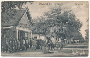 1910 Kistarcsa, Kis-Tarcsa; Fő utca, Eckstein üzlete, lovaskocsi (EK)