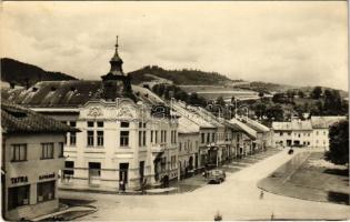 1959 Breznóbánya, Brezno nad Hronom; Tátra bank és kávéház / bank, café, street view (fa)