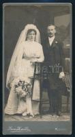 cca 1905 Leon H. és fia óbudai fényképészeti műtermében készült, keményhátú vintage fotó, 20,2x10,8 cm