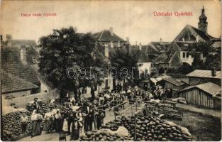 Győr, Dinnye vásár, piac. Berecz Viktor kiadása (EK)