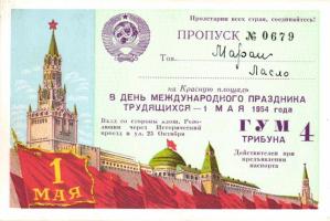 1954 Moszkvai tribünjegy
