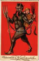 Üdvözlet a Krampusztól / Krampus. Cellaro litho