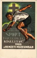 1926 Sporttörténeti kiállítás a Nemzeti Múzeumban reklám. Kellner és Mohrlüder Rt. / Sports History Exhibition, National Museum, advertisement s: Manno Miltiades + 1926 Európa Úszóbajnoksága So. Stpl (EK)