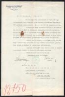 1938 Bp., a Svábhegyi Egyesület alelnöki kinevezésről szóló levele Dr. Párkány Frigyes kormányfőtanácsos részére, aláírásokkal, bélyegzővel