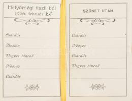 1926 Helyőrségi bál táncrend litho