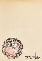 1912 Technikus bál táncrend Sikorski-Zsolnay Miklós által tervezett jelzett grafika a borítón 15 cm ...