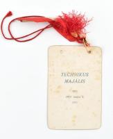 1911 Technikus majális táncrendje. 8x12 cm