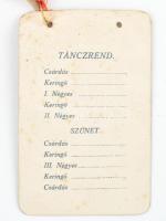 1911 Technikus majális táncrendje. 8x12 cm