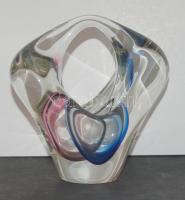 Színezett tömör üvegkosár 13cm-es magassággal