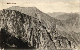 Fogarasi-havasok (Fogarasi Kárpátok), Fogarascher Karpathen, Muntii Fagarasului; Vistea Mare / Nagy-Vist. Jos. Drotleff Nr. 306. / mountain peak (fa)