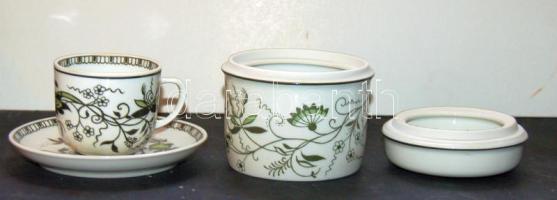 Csepel művek jelzéssel ellátott hollóházi kávéscsésze és cukortartó