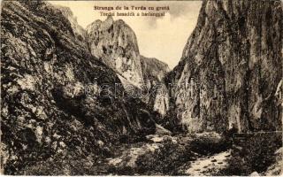 1934 Tordai-hasadék, Cheile Turzii, Torda, Turda; Torda hasadék a barlanggal. Füssy J. kiadása / Strunga de la Turda cu grota / mountain pass, gorge, cave (EB)