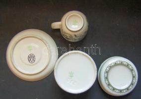 Csepel művek jelzéssel ellátott hollóházi kávéscsésze és cukortartó