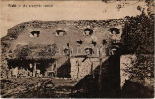 1918 Piski, Simeria; Az aranyvár romjai. Vasúti Levelezőlapárusítás 454. / castle ruins (Rb)