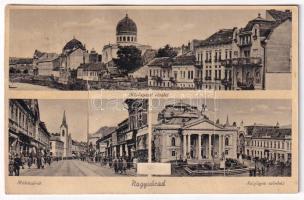 1942 Nagyvárad, Oradea; Körös-parti részlet, zsinagóga, Rákóczi út, Szigligeti színház. leporellólap 10 képpel / Cris riverside, synagogue, theatre. leporellocard with 10 pictures (fl)