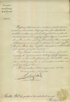 1888 Lukács Béla miniszter, államtitkár MÁV elnök aláírt okirata