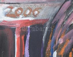 Koppány Attila (1947-): Másvilág, 2006. Akril, vászon, kartonon. Jelezve fent, a hátoldalon autográf...