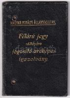 1931 MÁV fényképes utazási igazolvány