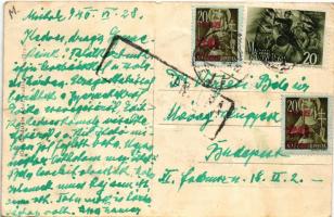 1940 Tiszafüred, Bika szálloda, lovaskocsik (fa)