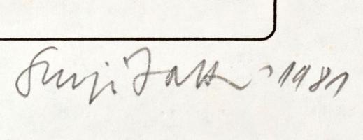 Szujó Zoltán (1944-1986): Egy este barátaimmal (M. Bulgakov), 1981. Tus, papír. Jelzett, paszpartuba...