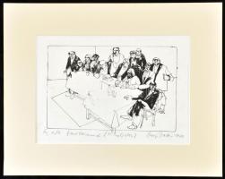 Szujó Zoltán (1944-1986): Egy este barátaimmal (M. Bulgakov), 1981. Tus, papír. Jelzett, paszpartuba...