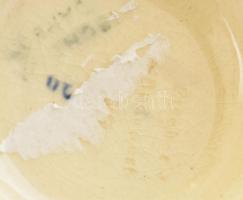 Fischer váza, kézzel festett keménycserép, jelzett (Fischer J. Budapest), XIX. sz. vége körül. Hasán...