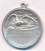 1939. Kard csoport 1939. II. kétoldalas, ezüstözött bronz díjérem füllel (29mm) T:AU