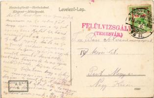 1915 Herkulesfürdő, Baile Herculane; Központ / Mittelpunkt / spa, general view + "ORSOVA - BUDA...