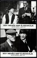 cca 1964 ,,Egy nehéz nap éjszakája - Beatles fantázia című angol film jelenetei és szereplői, 9 db vintage produkciós filmfotó ezüst zselatinos fotópapíron, a használatból eredő (esetleges) kisebb hibákkal, 18x24 cm