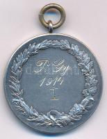 1914. "P. Gy. 1914 I" kétoldalas, jelzetlen Ag futó díjérem füllel (17,34g/33mm) T:UNC,AU ...