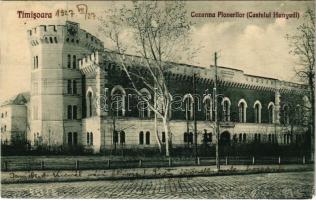 1927 Temesvár, Timisoara; Cazarma Pionerilor (Castelul Hunyadi) / Utászlaktanya (Hunyadi kastély) / Romanian military pioneers barracks, castle (EM)