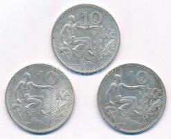 Csehszlovákia 1930-1932. 10K Ag (3x) T:XF
Czechoslovakia 1930-1932. 10 Korun Ag (3x) C:XF
Krause K...