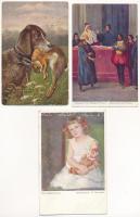 52 db RÉGI művész motívum képeslap / 52 pre-1945 art motive postcards