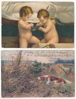 52 db RÉGI művész motívum képeslap / 52 pre-1945 art motive postcards