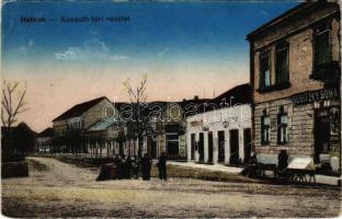 1918 Hatvan, Kossuth téri részlet, Susitzky Soma, Weisz Gábor üzlete, piac. Vasúti levelezőlapárusítás 8821. (fa)