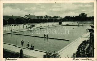 1941 Békéscsaba, Árpád strandfürdő, fürdőzők. Belenta Albert kiadása (EK)