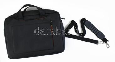 Divatos laptop, tablet és utazó táska. Jelzés nélkül, narancs béléssel, váll szíjjal. 40x32 cm
