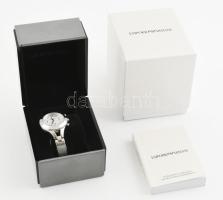 Emporio Armani női karóra, kronométerrel és naptár funkcióval, gyöngyház számlappal, kvarc szerkezet...
