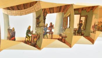 1940 Fünfhundert Jahre Buchdruckerkunst 1440-1940. Kihajtható kivágásos térbeli kép sorozat 14x10 cm