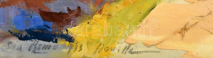 Olvashatatlan jelzéssel: Flangálók San Remoban. Olaj, vászon. Dekoratív, sérült fakeretben. 60x80 cm