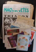 Vegyes okmány és nyomtatvány tétel a század elejéről és közepéről, zacskóban